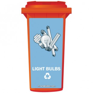 Light Bulbs Recycling Wheelie Bin Sticker Panel